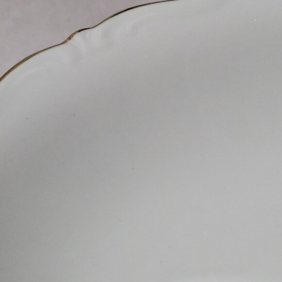 Schaller Bavaria Regency Oval Bowl 9.5" scallop edge gold trim 50s West Germany - Picture 4 of 9